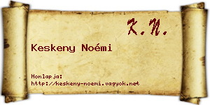 Keskeny Noémi névjegykártya
